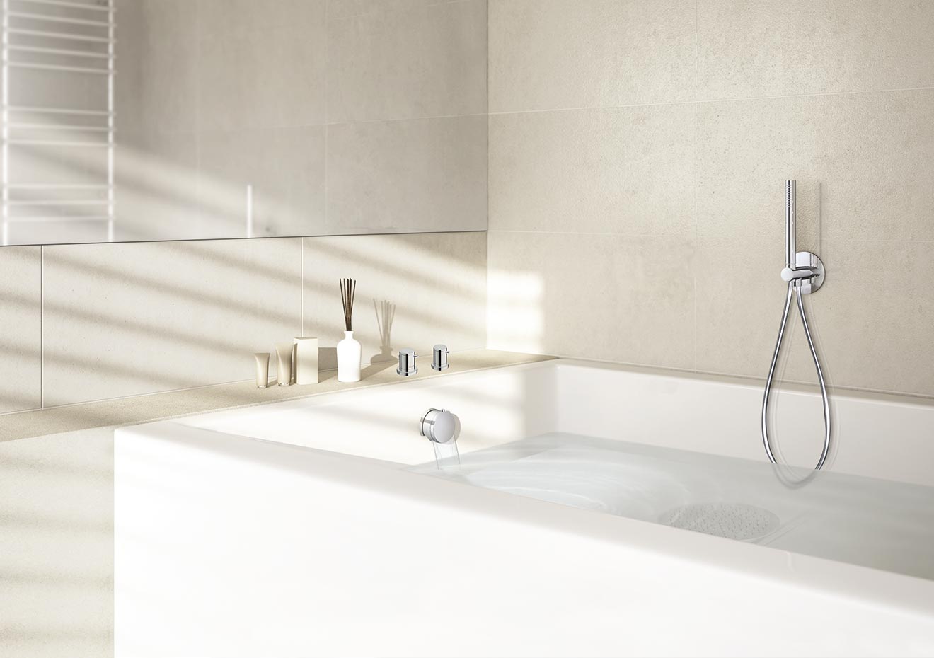 Bain douche thermostatique sur gorge