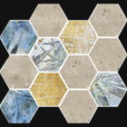 Mosaïque Stonecrete par Azteca en coloris Hex Tulum Blossom Sand