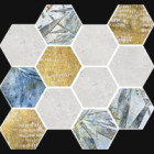 Mosaïque Stonecrete par Azteca en coloris Hex Tulum Blossom White