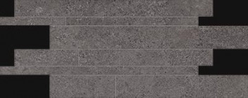 Mosaïque Emil Ceramica Landscape Antracite Listelli Sfalsati