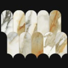 Mosaïque Scultorea par Marca Corona en coloris Tessere Arco Calacatta Vena Antica