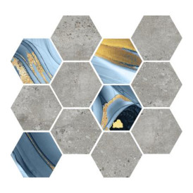 Mosaïque Stonecrete par Azteca en coloris Hex Agata Ash