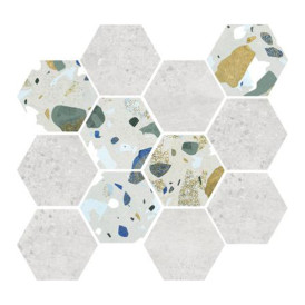Mosaïque Stonecrete par Azteca en coloris Hex Rialto White