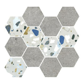 Mosaïque Stonecrete par Azteca en coloris Hex Rialto Ash