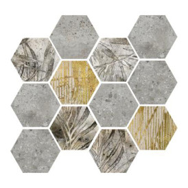 Mosaïque Stonecrete par Azteca en coloris Hex Tulum Ash