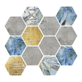 Mosaïque Stonecrete par Azteca en coloris Hex Tulum Blossom Ash