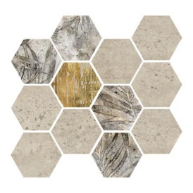 Mosaïque Stonecrete par Azteca en coloris Hex Tulum Sand