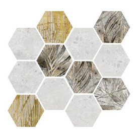 Mosaïque Stonecrete par Azteca en coloris Hex Tulum White