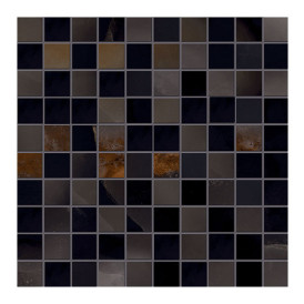 Collection Tele Di Marmo Onyx par Emil Ceramica en coloris mosaico Black 3x3