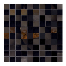 Collection Tele Di Marmo Onyx par Emil Ceramica en coloris mosaico Black 3x3