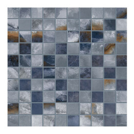 Collection Tele Di Marmo Onyx par Emil Ceramica en coloris mosaico Blue 3x3