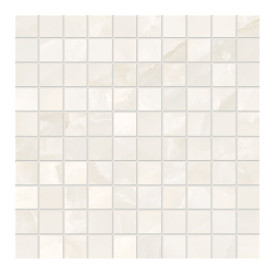 Collection Tele Di Marmo Onyx par Emil Ceramica en coloris mosaico Ivory 3x3