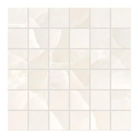 Collection Tele Di Marmo Onyx par Emil Ceramica en coloris mosaico Ivory 5x5