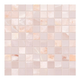 Collection Tele Di Marmo Onyx par Emil Ceramica en coloris mosaico Pink 3x3