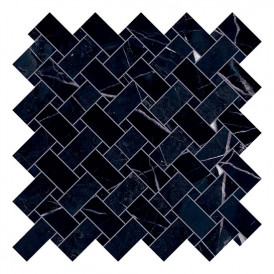 Mosaïque Emil Ceramica Tele di Marmo Revolution Calcatta Black Intrecci