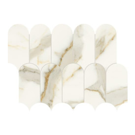 Mosaïque Scultorea par Marca Corona en coloris Tessere Arco Calacatta Oro Fino