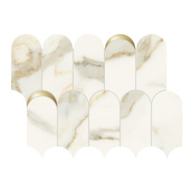 Mosaïque Scultorea par Marca Corona en coloris Tessere Arco Oro Calacatta Oro Fino