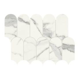 Mosaïque Scultorea par Marca Corona en coloris Tessere Arco Statuario Vena Argento
