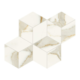 Mosaïque Scultorea par Marca Corona en coloris Tessere Rombo Calacatta Oro Fino