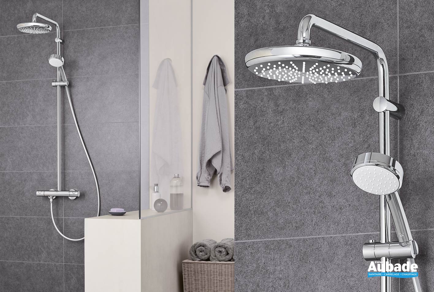 Colonne de douche thermostatique design Grohe Espace Aubade