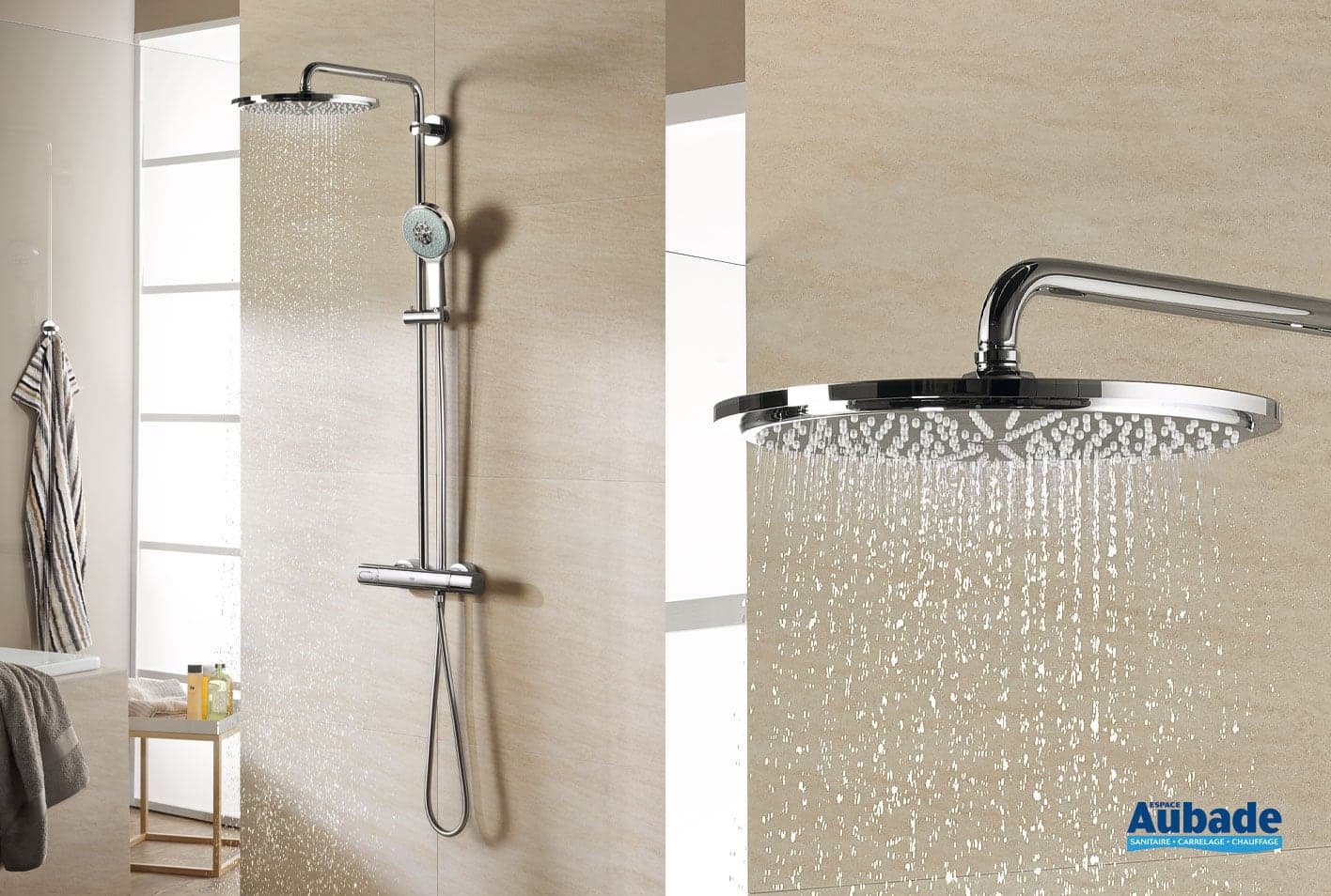 Colonne de douche avec douchette 4 jets Grohe Espace Aubade