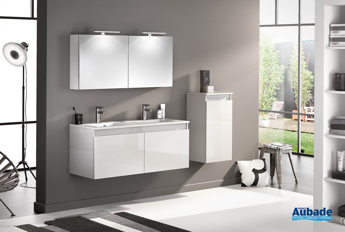 Meubles Salle De Bains D Motion L 120 Cm Avec Double Vasque Moule De Delpha Espace Aubade