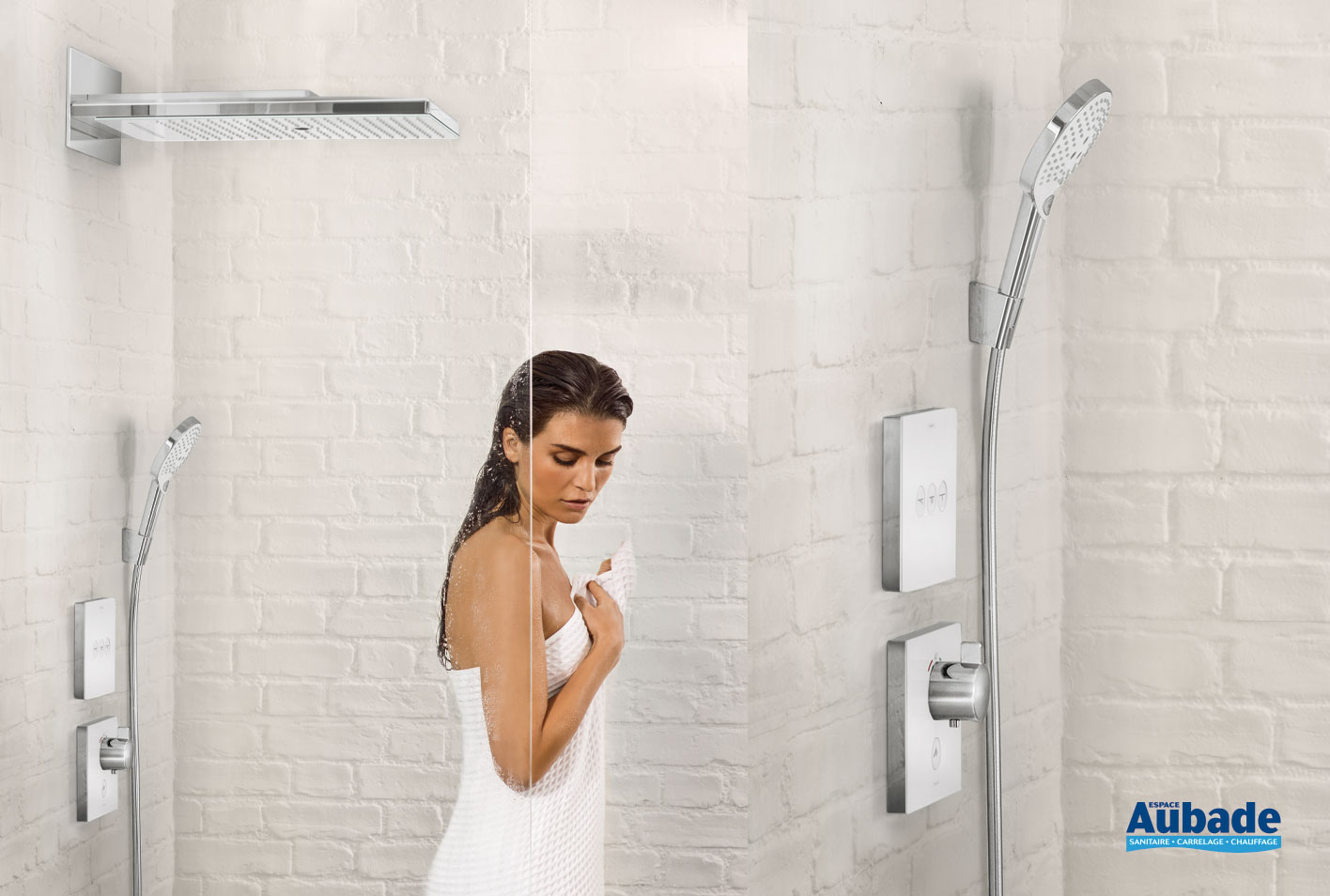 Colonne de douche Solution 4 fonctions Hansgrohe Espace Aubade