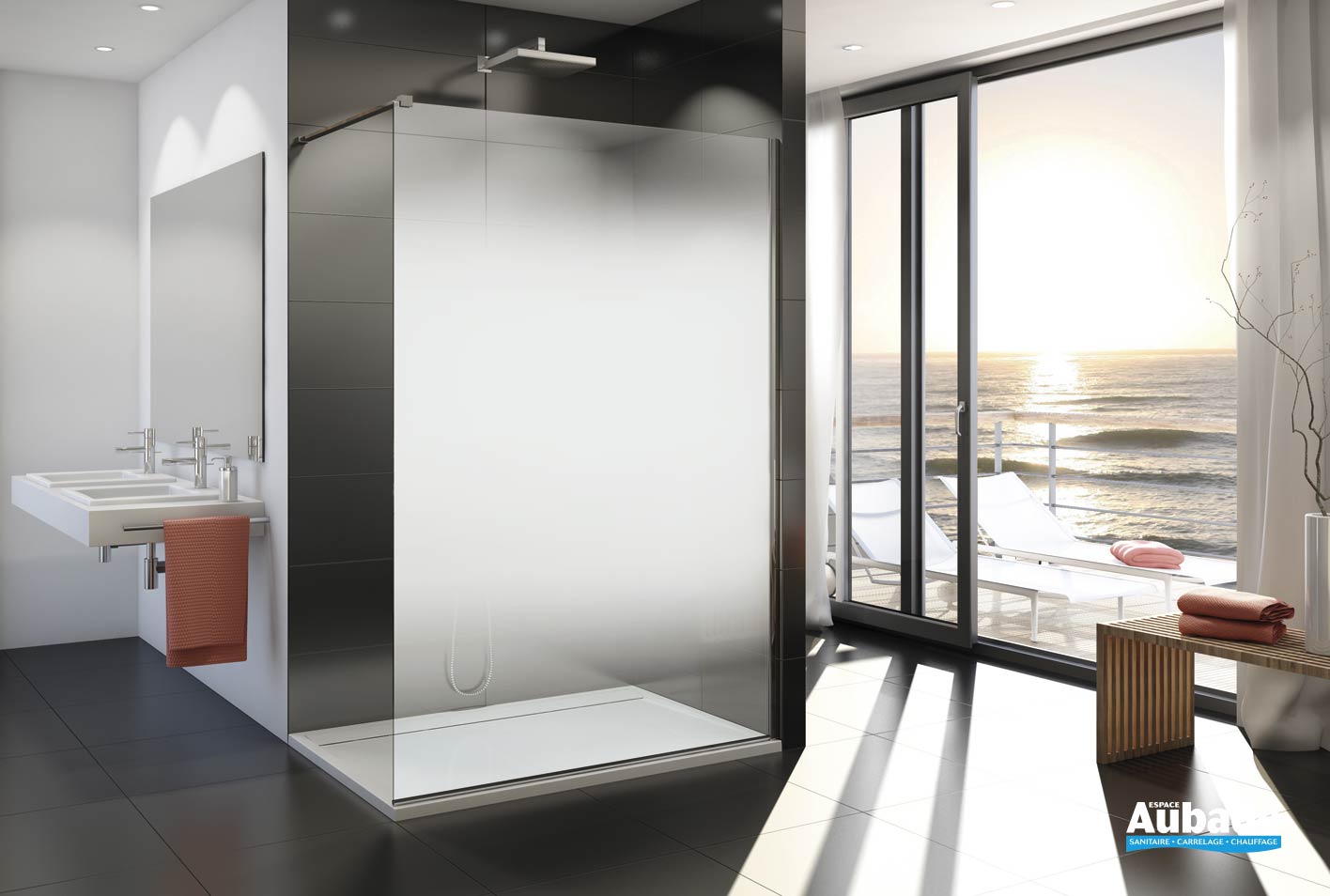 Parois de douche Walk In Eco SanSwiss Espace Aubade