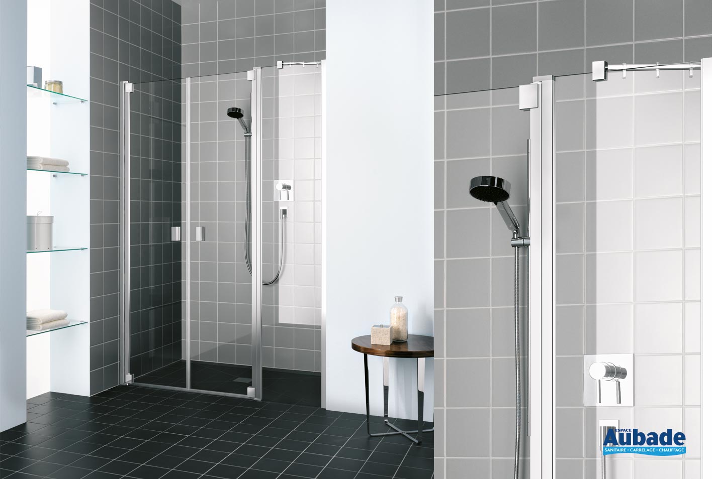 Paroi De Douche Frontale BASIC Fixe Coulissante 175 Cm Latérale 90