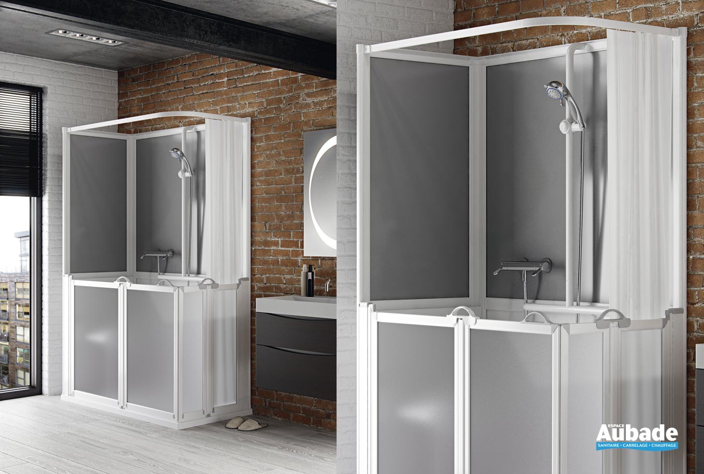 Douches PMR Gamme Cabine de douche AKW Espace Aubade