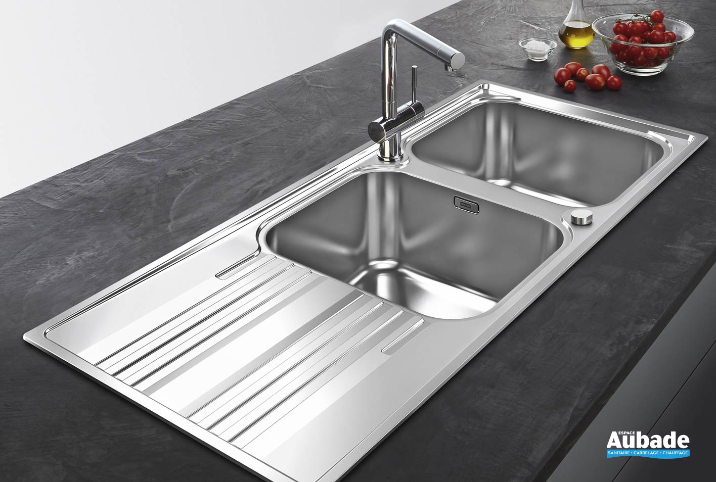 Évier Smart Inox et Inox Dekor® Franke | Espace Aubade