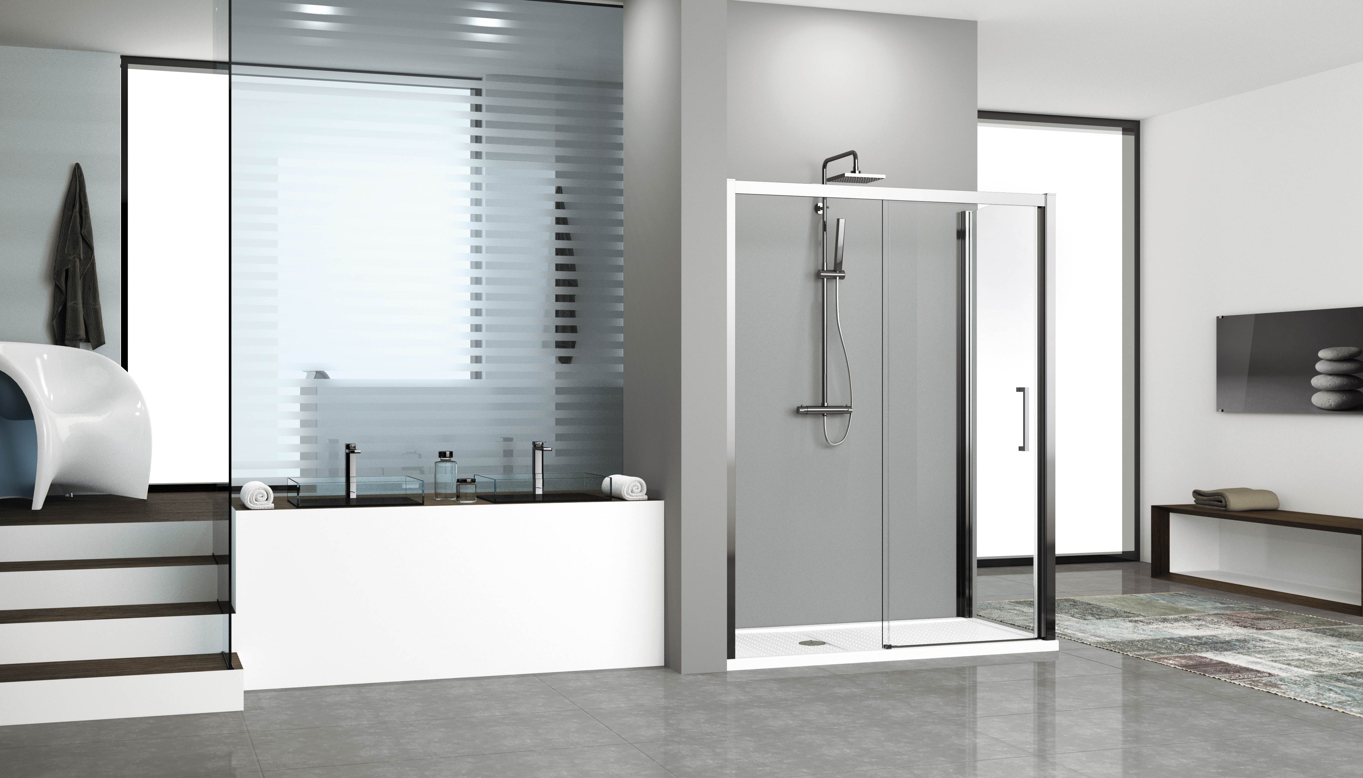 Paroi de douche en verre Novellini Kuadra Espace Aubade