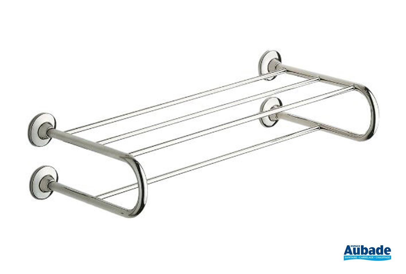 Salle de bain 56 cm rondes en Acier Inoxydable Double Porte-Serviettes Rack Bar Support Chrome
