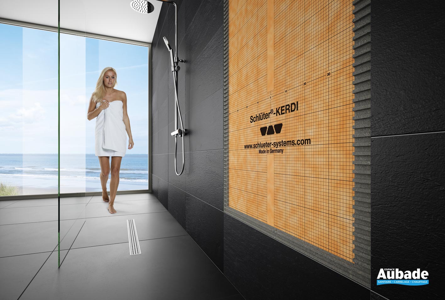 Etanchéité douche italienne Schlüter Kerdi 200 Espace Aubade