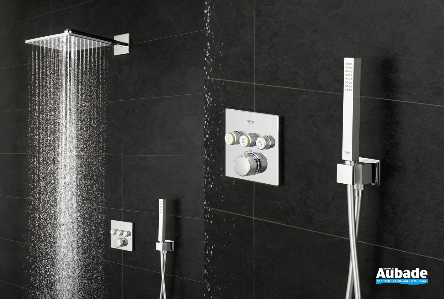 Set de douche encastré Grohe SmartControl Cube Espace Aubade