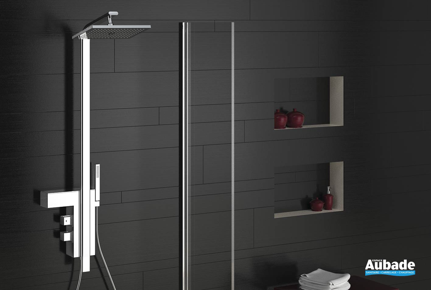 Colonne de douche design original Huber Espace Aubade