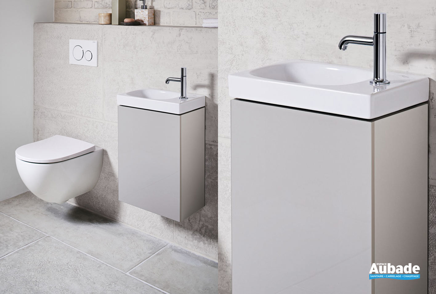 Wc Suspendu Avec Lave Main Intégré Geberit Prix Lave-mains Acanto 40 cm de Geberit | Espace Aubade