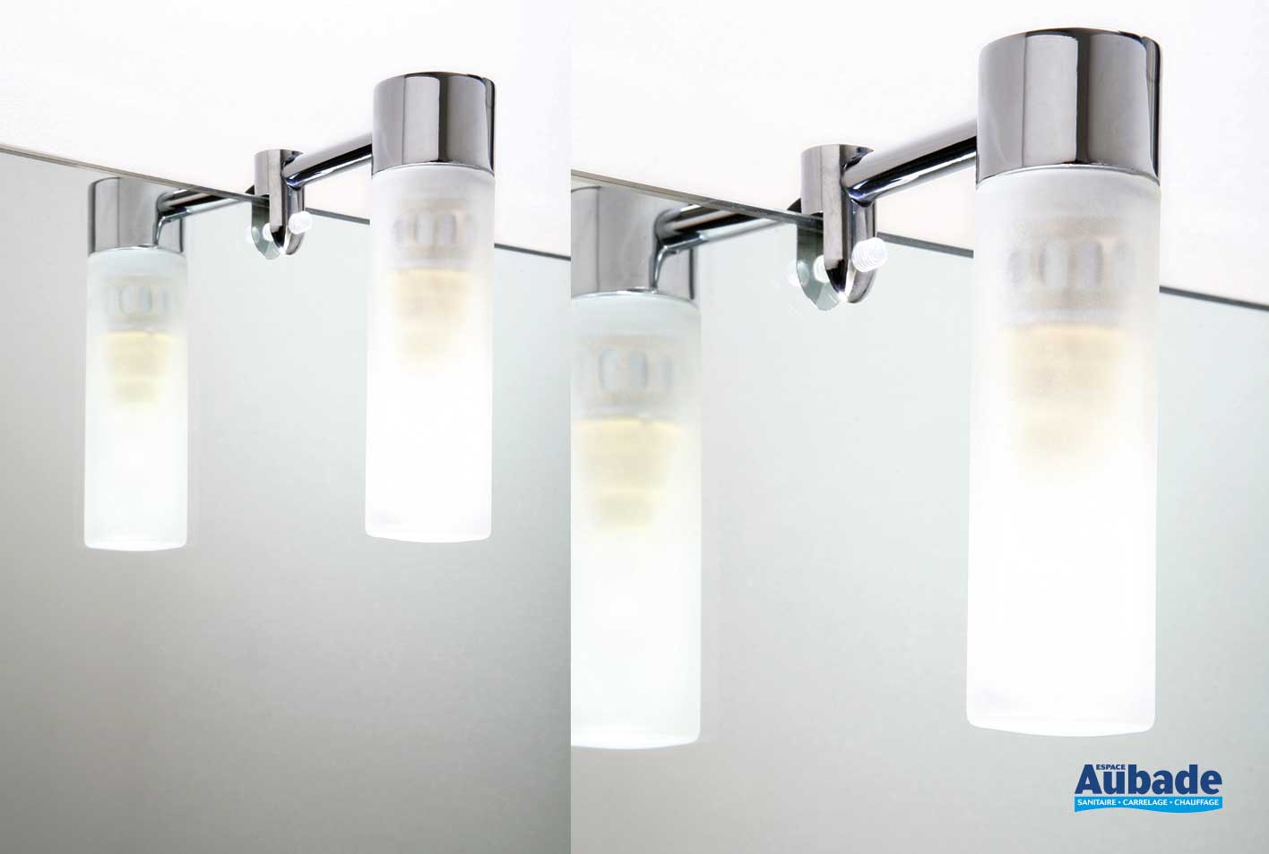 Applique tube pour miroir de salle de bain Aric INOS | Espace Aubade
