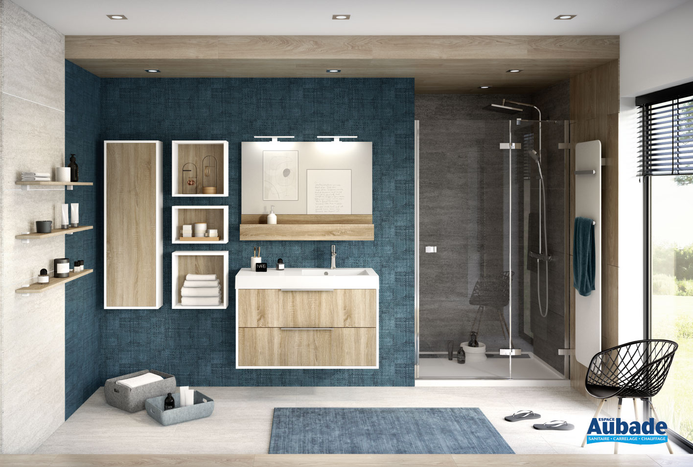 Meuble Ultra Cadra L. 100 cm 2 coulissants et 1 tiroir Delpha Espace