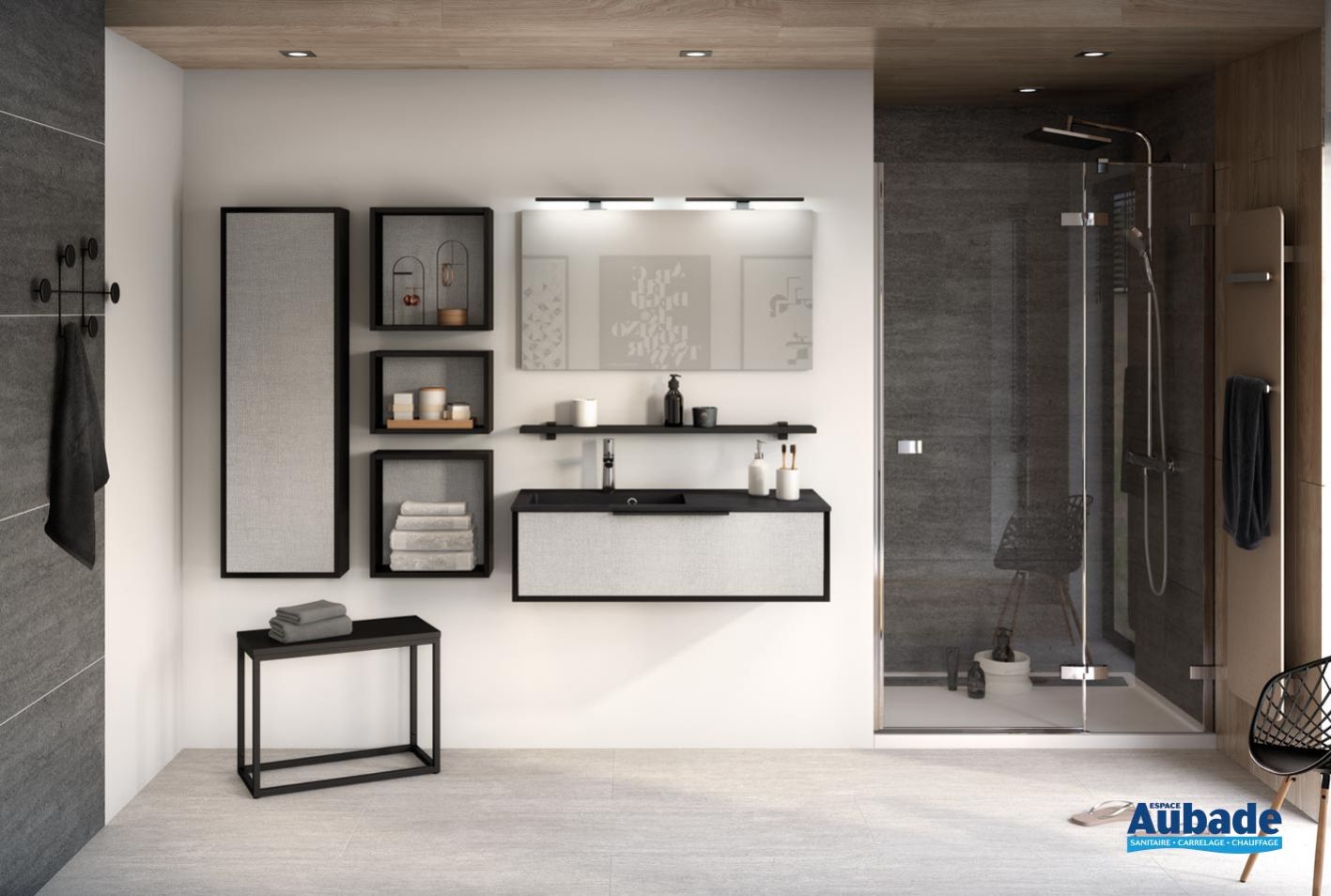 Meuble Ultra Cadra L. 120 cm avec 1 coulissant de Delpha Espace Aubade