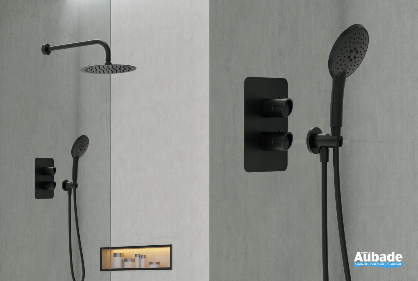 Pack encastré Caledonia Noir mat Ramon Soler Espace Aubade