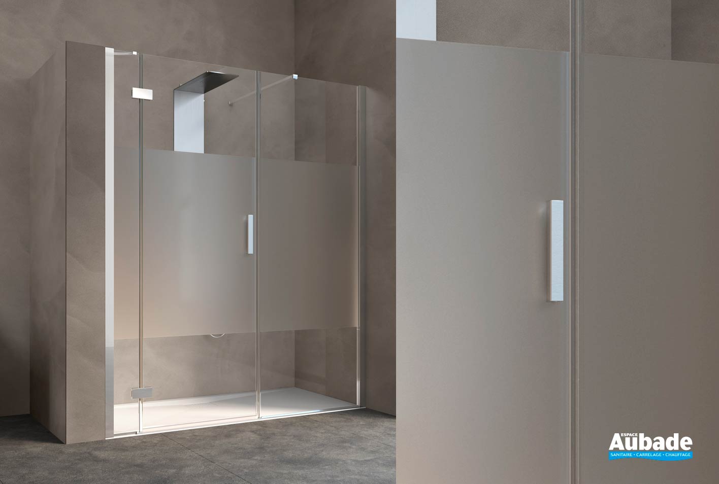 Paroi de douche porte pivotante Kinedo Kinespace Espace Aubade