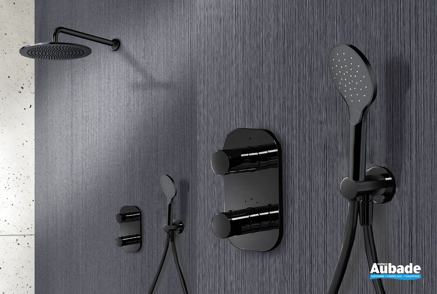 Pack encastré douche thermostatique époxy Delta Cristina Espace Aubade