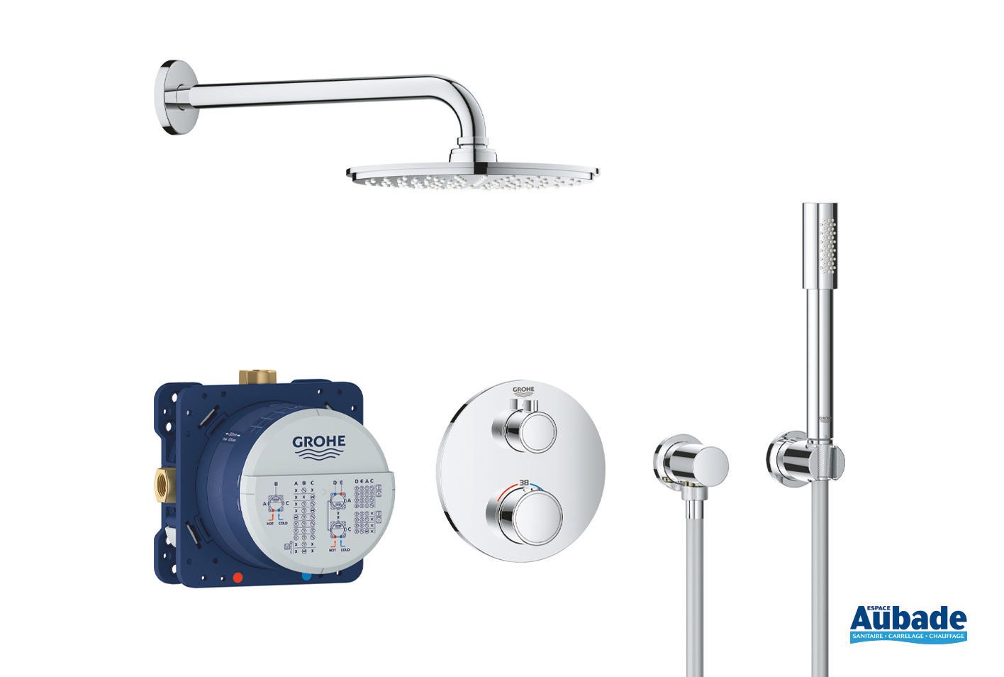 Douche encastrée complète Grohe Grohtherm 2000 Espace Aubade