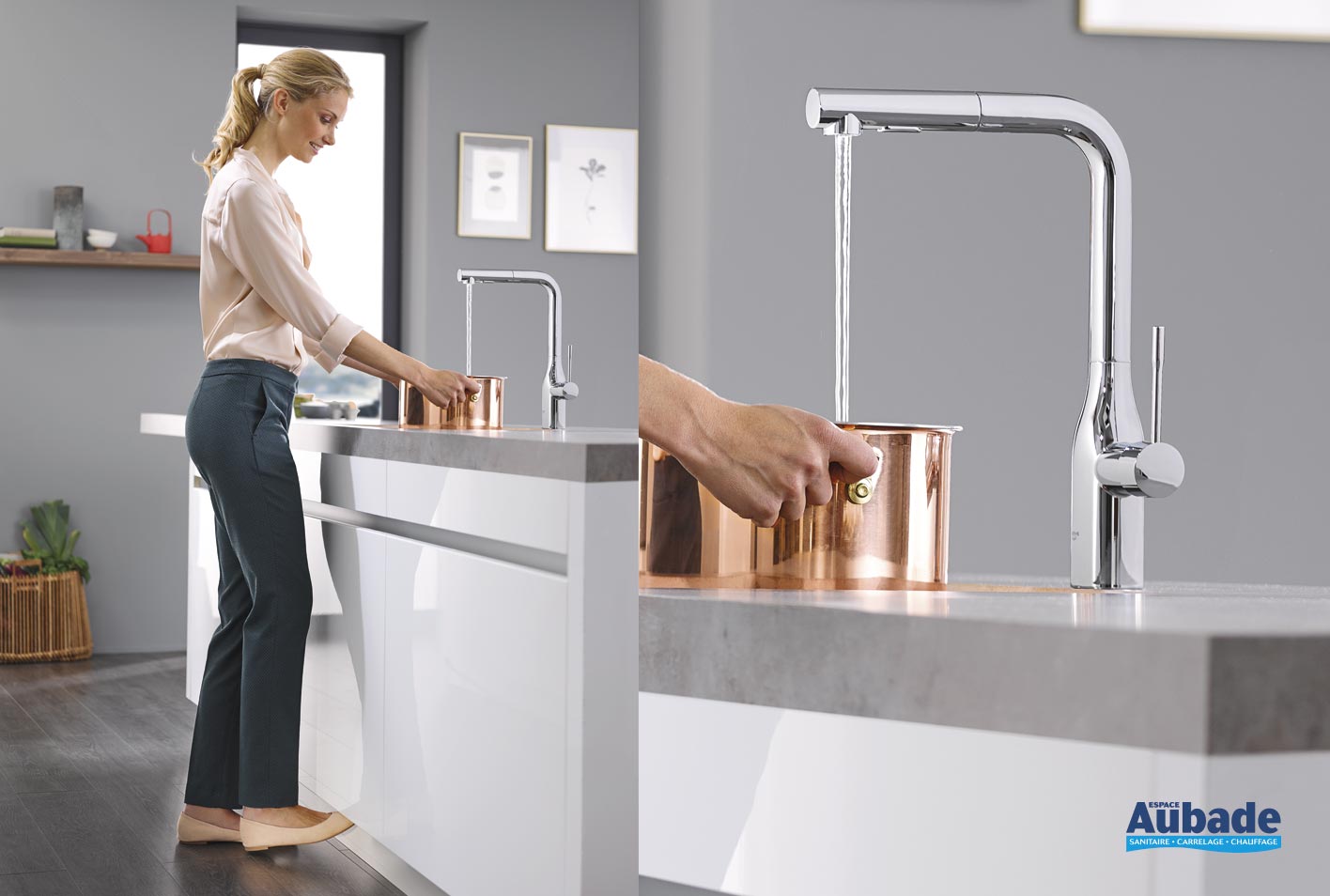 évier de cuisine Essence foot control Grohe Espace Aubade