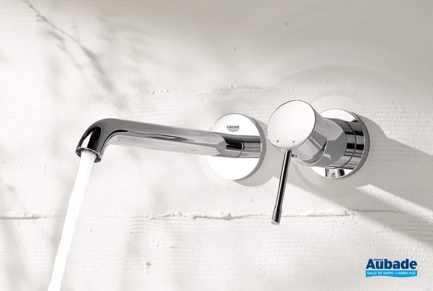 GROHE Essence New Partie De Finition Mitigeur Lavabo Encastrable Mural 2 Trous Taille L Bec 23cm Graphite Dur Brosse