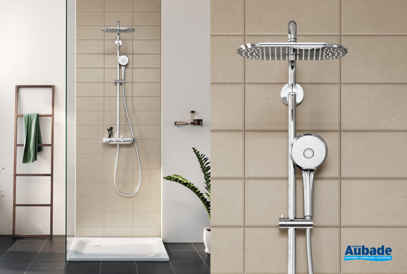 Colonne de douche thermostatique Ovata Grohe Espace Aubade