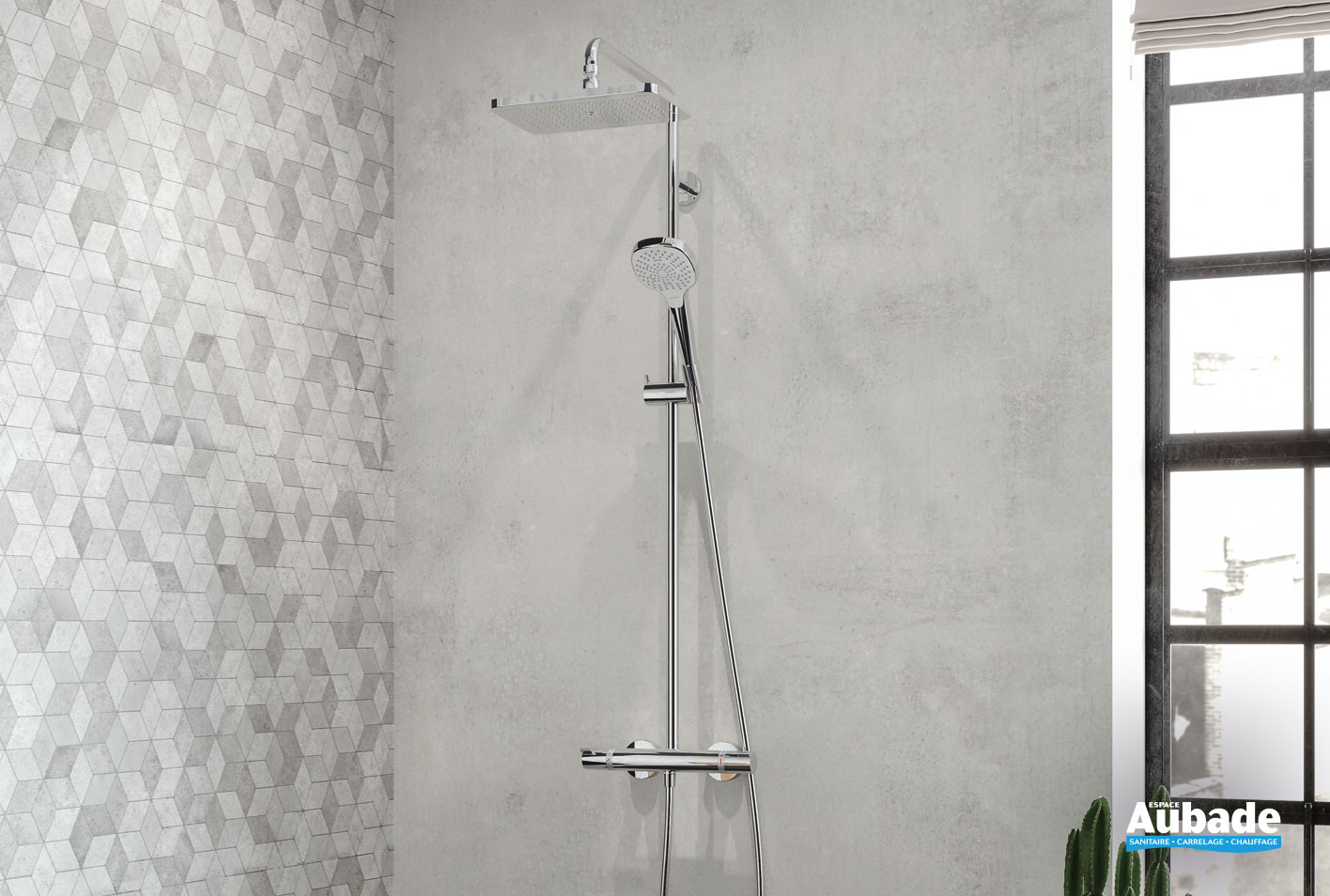 Colonne de douche Showerpipe 280 Softcube Hansgrohe Espace Aubade