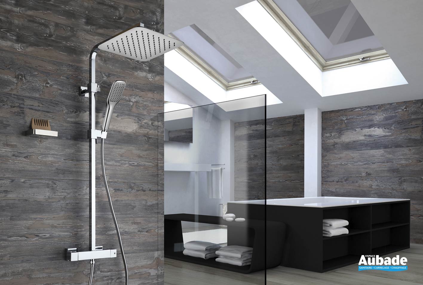 Colonne de douche hydrothérapie complète Square II Païni Espace Aubade