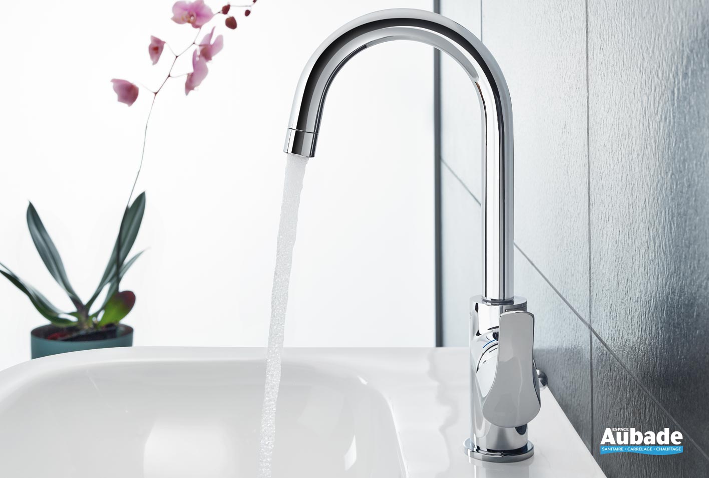 Robinets lavabos & vasques Mitigeur lavabo Eurosmart bec haut Grohe ...